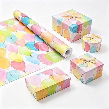 Viadom Birthday Wrapping Paper Roll, Gift Wrap for Boys Girls Kids Women Birthday, Valentines, Mothers day, Graduation, Wedding, Fathers day, Baby Shower, Christmas 17in x 50ft