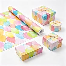 Viadom Birthday Wrapping Paper Roll, Gift Wrap for Boys Girls Kids Women Birthday, Valentines, Mothers day, Graduation, Wedding, Fathers day, Baby Shower, Christmas 17in x 50ft