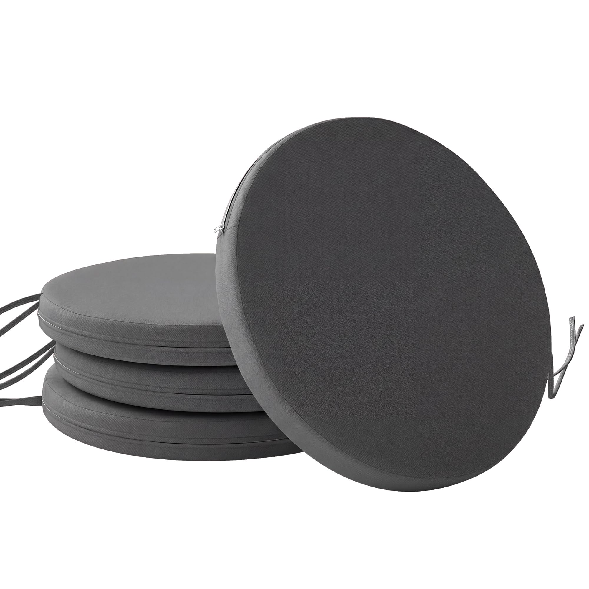 Outsunny Dark Grey Bistro Chair Cushion 41cm 4 Pack