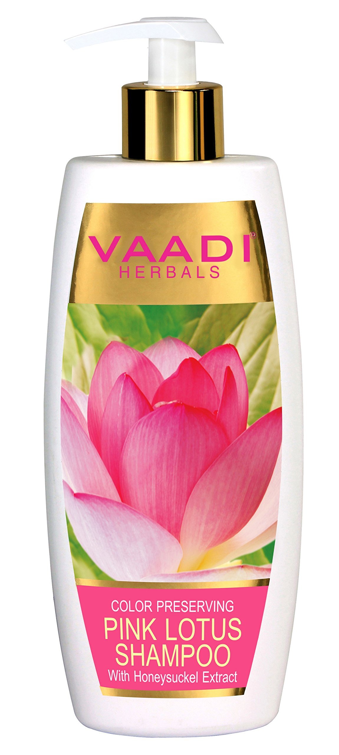 Vaadi Herbals Lotus with Honeysuckle Extract Shampoo ★ Color Preserving Shampoo ★ ALL Natural ★ Paraben Free ★ Sulfate Free ★ Scalp Therapy - ★ Suitable for All Hair Types - 11.8 Ounces