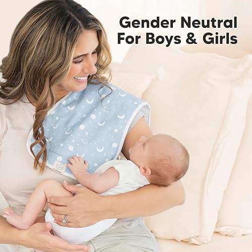 Vista 8 de Paños orgánicos para eructos para bebés niños y niñas, paquete de 5 paños de algodón súper absorbentes para bebés, trapos suaves y afelpados