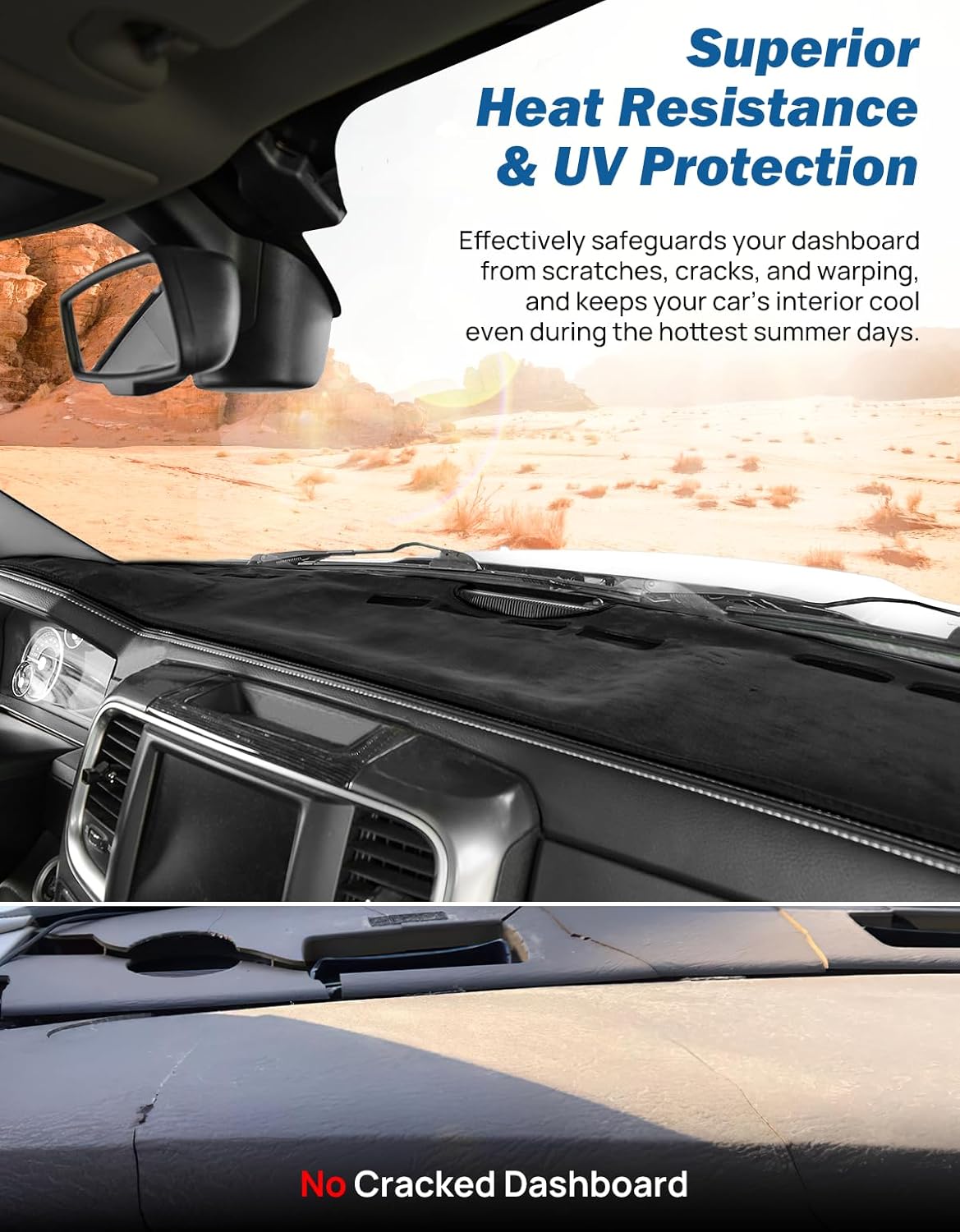 JOYTUTUS Dash Cover Dashboard Cover Mat Compatible with 2010-2018 Ram 1500 2500 3500 & 2019-2024 Ram 1500 Classic Model, Car Interior Dash Covers, Dash Board Cover Dashmat for Car Trucks