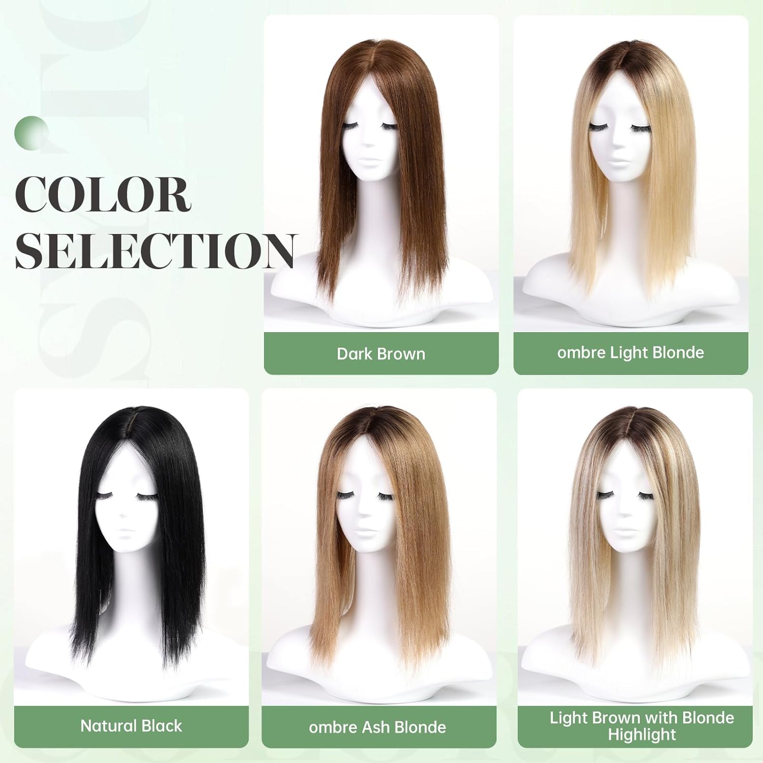 starluck 16 inch Hair Toppers for Women 7"*8" Large Base Light Brown with Blonde Highlight Real Human Hair Topper No Bangs HairToppers for Women with ThinningHair Cover Gray Roots Add Volume
