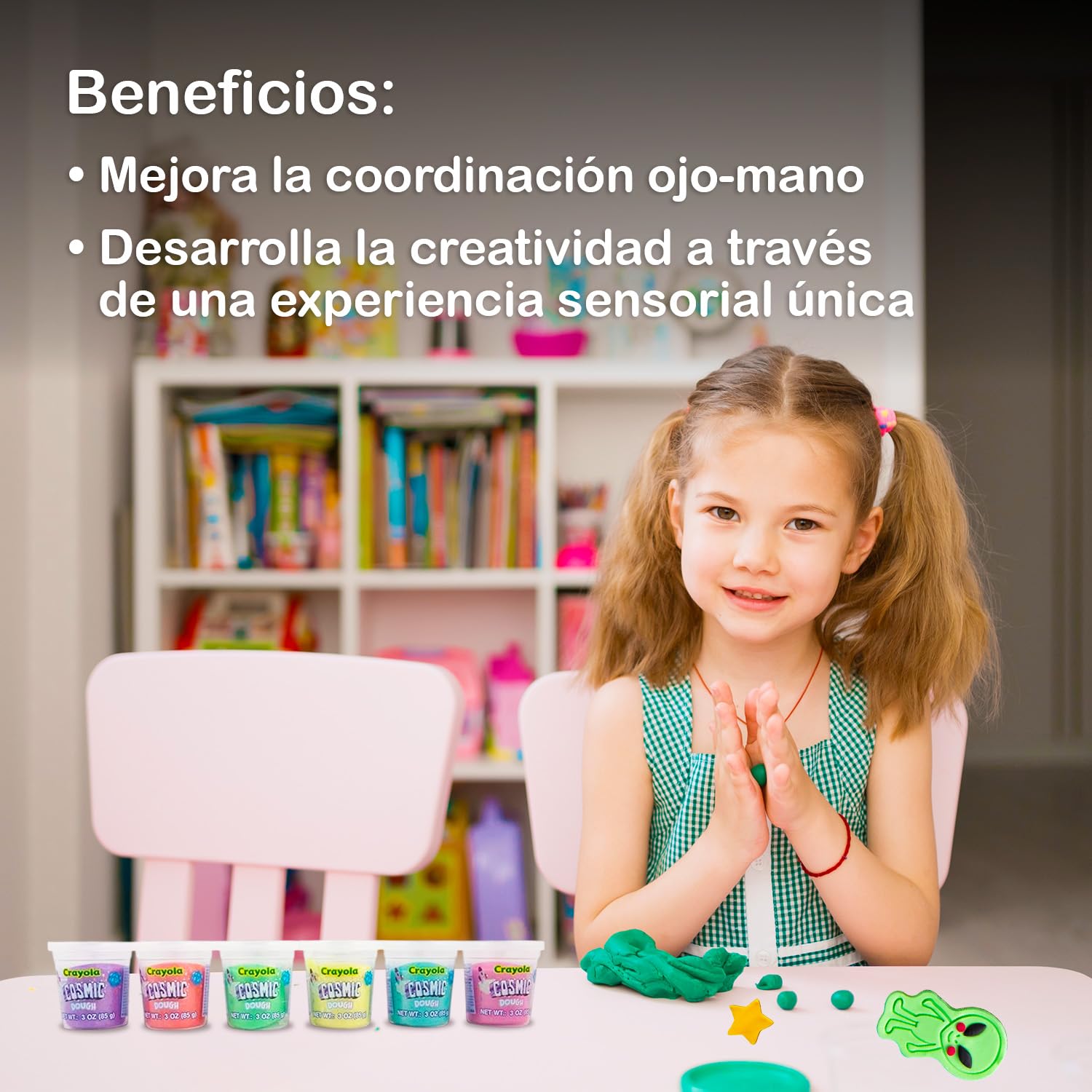 Cefa Toys - Plastilina Crayola Cosmic - Pack 20 Botes 85g c/u - Masa Moldeable Brillante - No Tóxica - Maletín de Transporte Incluido - Apto para Niños a Partir de los 3 Años