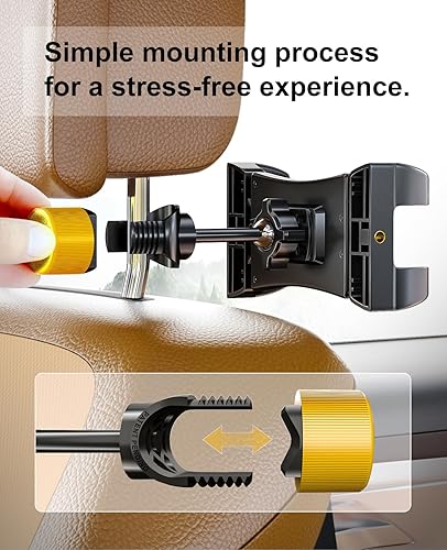 Miniatura 6 de LINCO Soporte para tablet para asiento trasero – Soporte ajustable para iPad para coche – Soporte de tableta de coche para viajes – Se adapta a