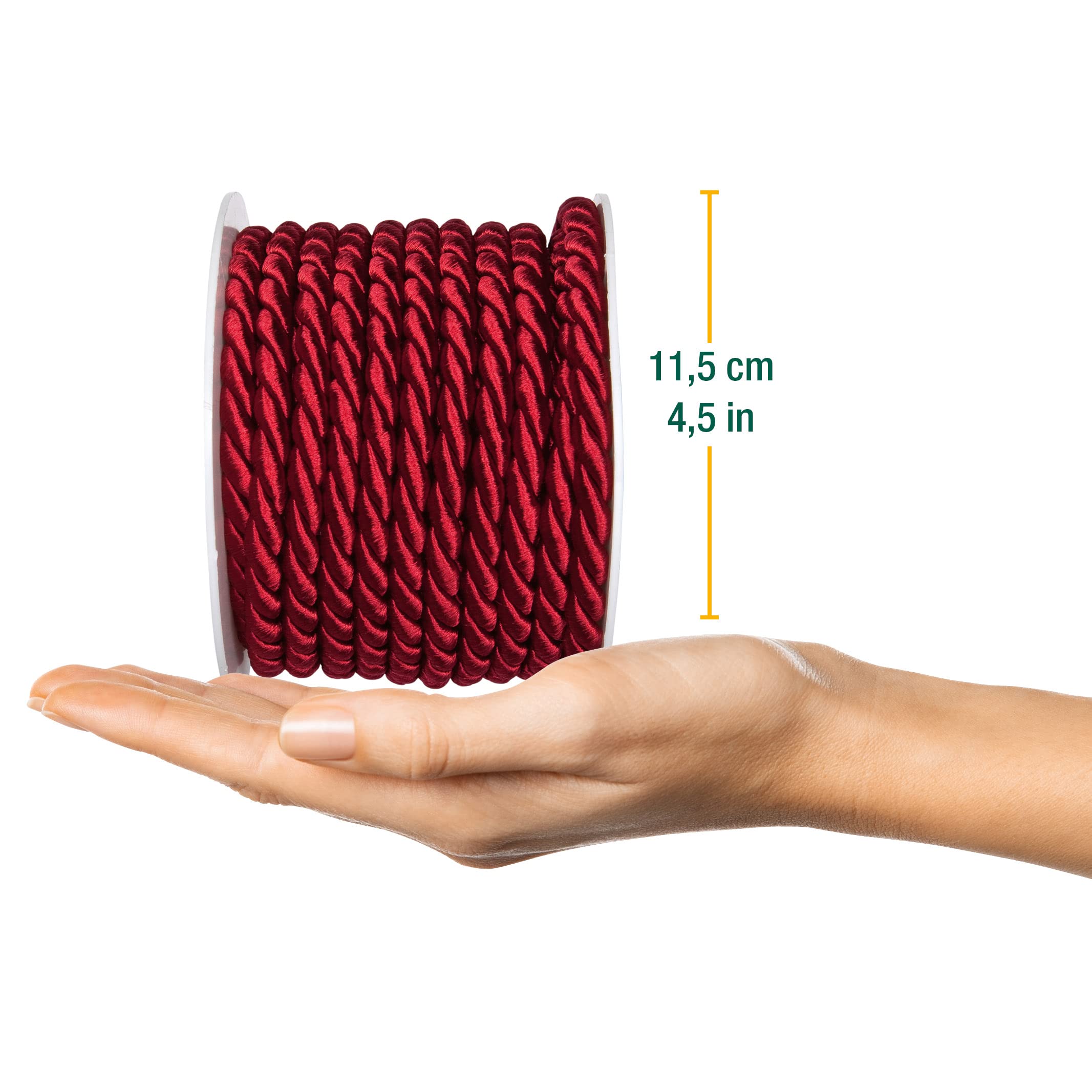 Cordoncino In Raso Lucido 2mm X 50m | Rosso Vinaccia - Made In Germany Öko-Tex - Foto 2