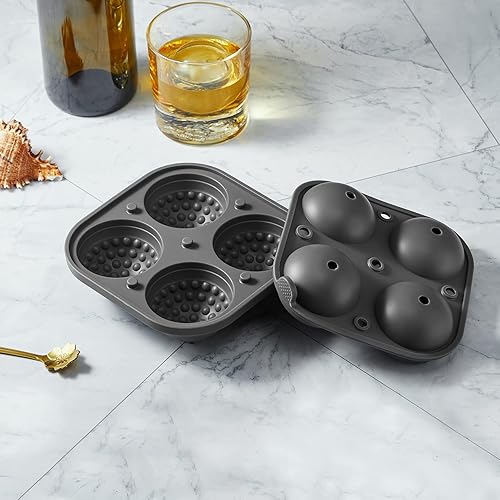 Miniatura 4 de ACOOKEE Bandejas para cubitos de hielo de golf, 2.5 pulgadas de esfera grande, molde redondo para cubitos de hielo de golf, cócteles, whisky,