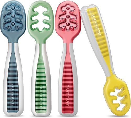 Miniatura 23 de NumNum Juego de Cucharas para Bebé, Baby Essentials Pre-Cuchara GOOtensils para 6+ Meses, Cucharas de Autoalimentación de Primera Etapa para Destete