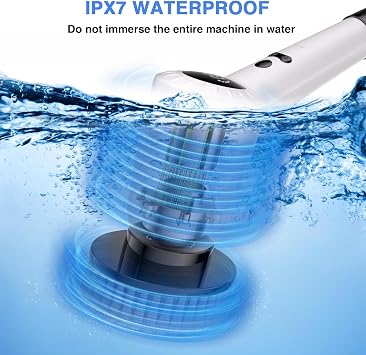 Electric Spin Scrubber,Upgrade Electric Spin Cordless Tub and Tile Scrubber w/ Adjustable Extension Arm,3 Speed 7 Replaceable Cleaning Heads,Power Spin Scrubbers Cleaning Bathroom,Floor,Car