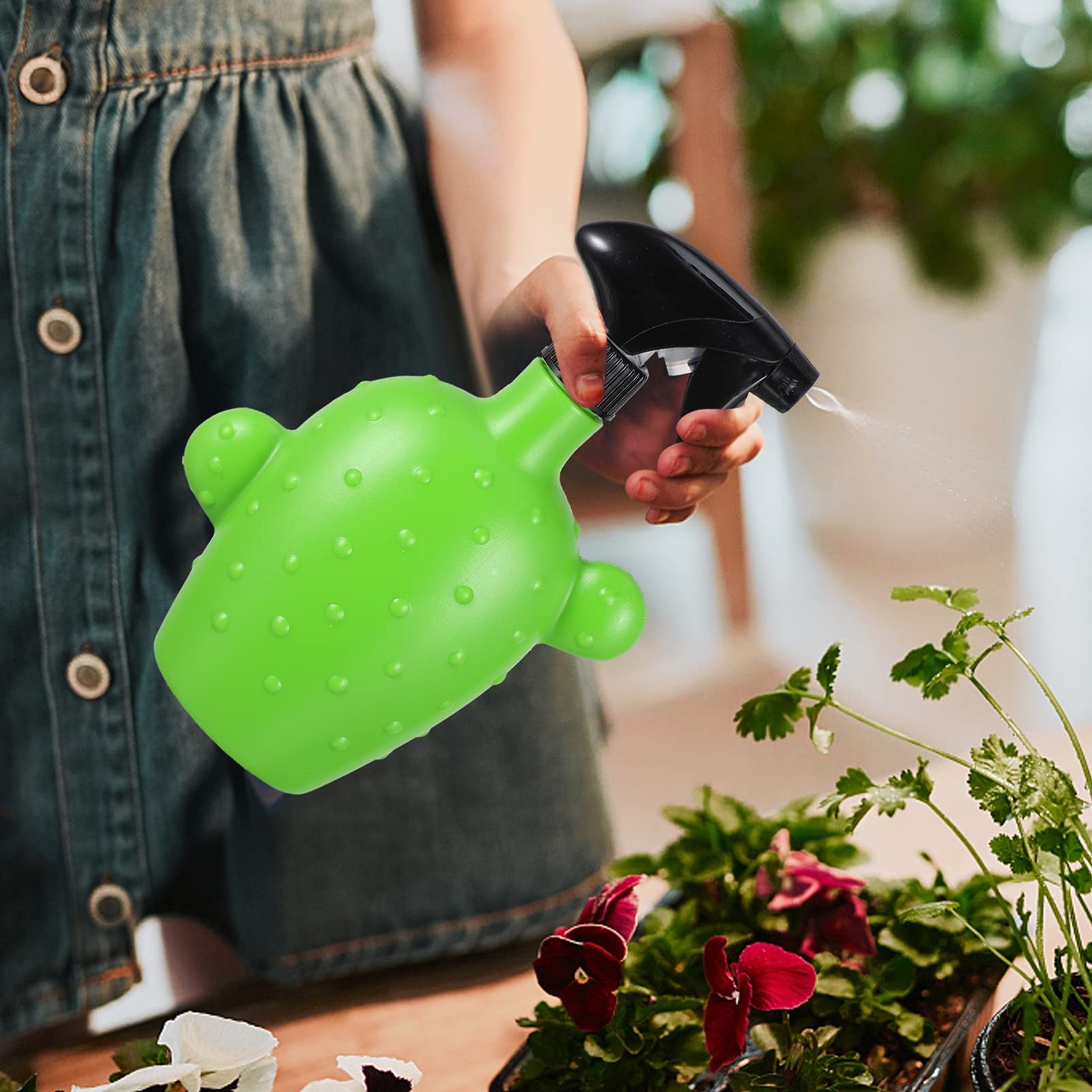 Konewka, Plant Mister Water butelka ze spryskiwaczem do roślin, doniczka do podlewania roślin, konewka ogrodowa, butelka ze spryskiwaczem: wielokrotnego napełniania(Greenx2pcs)