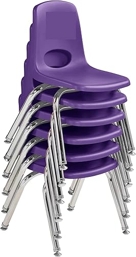Miniatura 3 de Factory Direct Partners 10360-PU Silla escolar apilable de 12 pulgadas, asiento apilable para estudiantes con patas de acero cromado y rodamientos