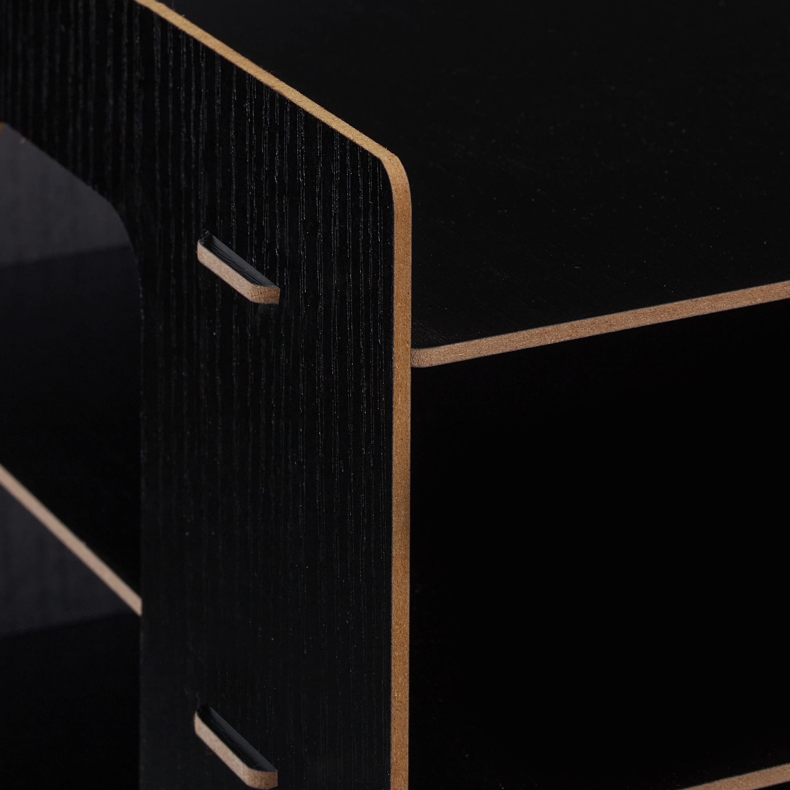 Relaxdays Organizer da Scrivania con Portadocumenti, 3 Scomparti A4, HLP: 27x31,5x24 cm, Portalettere in MDF, Nero