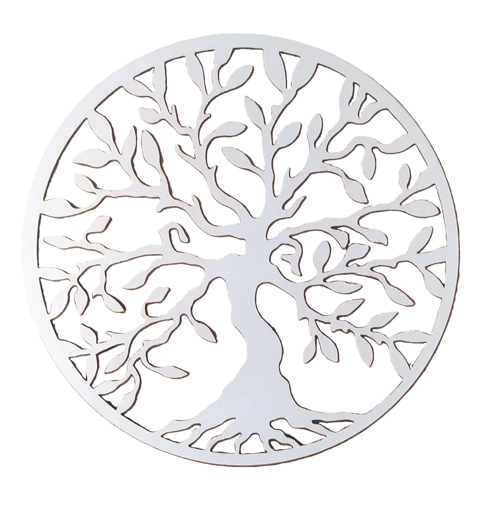 Árbol de la Vida Estilo Egipcio, Mandala de Madera MDF Blanco, Decoración Mística de Pared