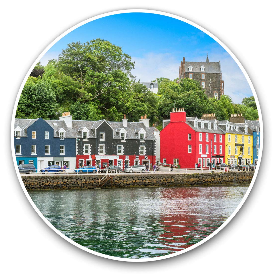Destination Vinyl Ltd Tobermory Isle Mull Scotland 2218 Vinyl Stickers (Set Of 2) 7.5Cm - Tobermory Isle Mull Scotland #2218