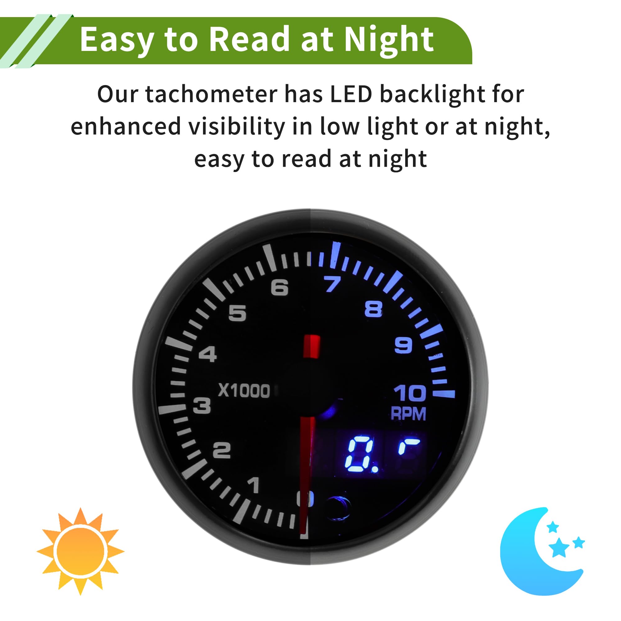 Led Rpm Tachometer Rpm Gauge 0 8000RPM Car Tachometer Universal 2