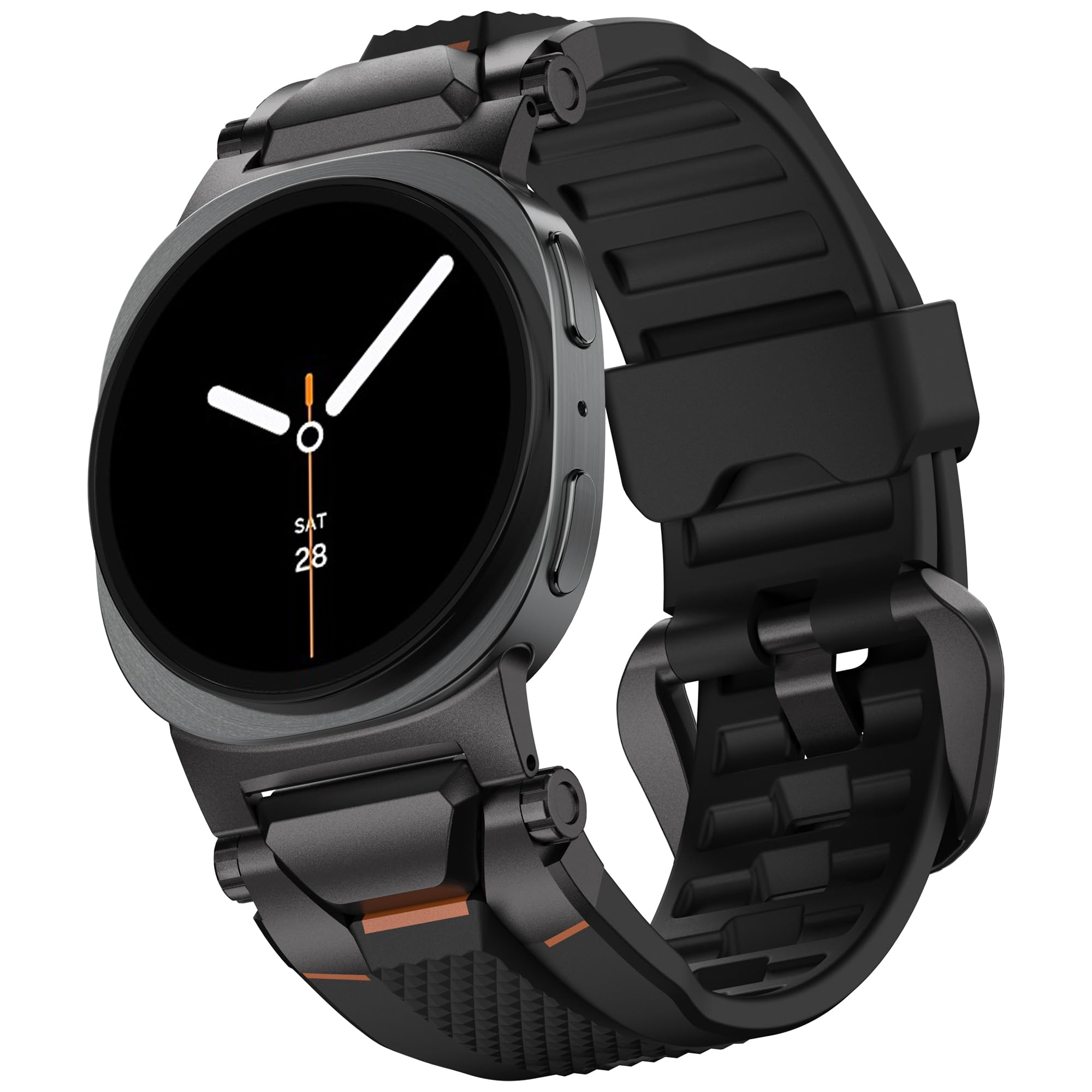 ULTIMAL Armband Kompatibel mit Samsung Galaxy Watch 9/8 40mm/44mm, 8 Classic 46mm, Robustes Premium TPU & Metall Sportarmband für Herren