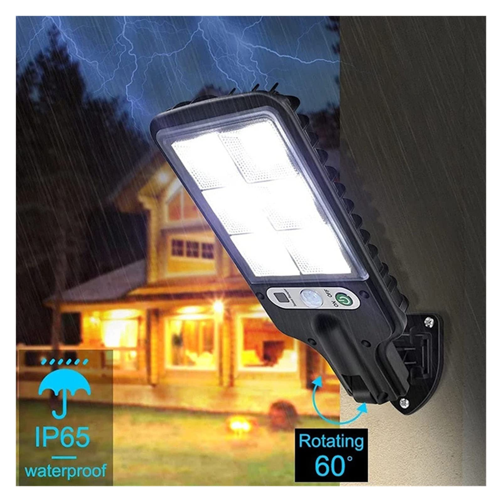 Zewnętrzna lampa solarna, 1~8 paczka słoneczne lampy uliczne zewnętrzna 108COB LED lampa słoneczna z 3 trybami oświetlenia czujnik ruchu bezpieczeństwo do ogrodu Patio ścieżka Yard(60SMD-616-2,3pcs)