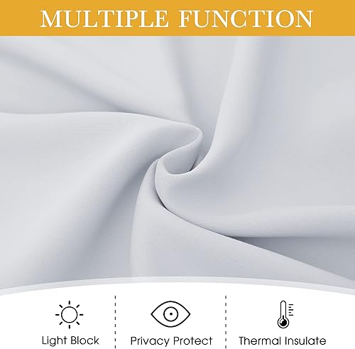 Miniatura 127 de RYB HOME Juego de 2 paneles de cortinas opacas grises de 63 pulgadas de largo, cortinas sólidas resistentes para oscurecer la habitación