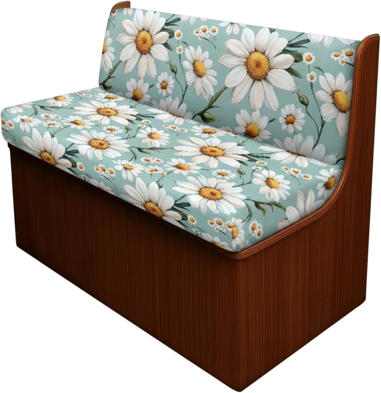 Boatee Daisy Print RV Dinette Cushion Covers Comfortable RV Accessories Universal Couch Cushion Covers Stretchable Slip Covers for Loveseat Stylish Furniture Covers for Sofa and Loveseat White