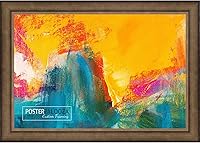 Vista 5 de 40x24 Traditional Pewter Complete Wood Picture Frame with UV Acrylic Plexiglass, Foam Board Backing & Hardware Included