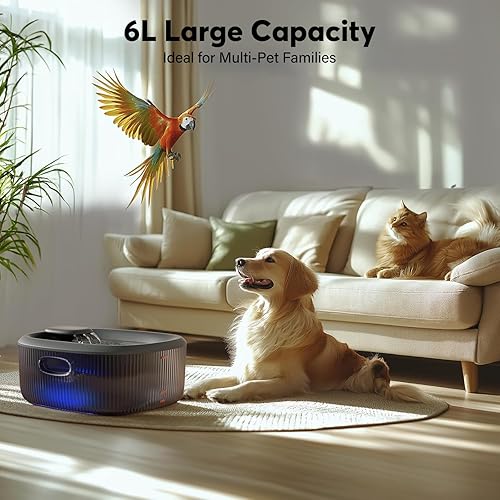 Miniatura 5 de WOPET Fuente de agua para perros grandes, fuente automática de agua para perros y gatos de 6 litros205 oz1.7 galones, dispensador de agua para