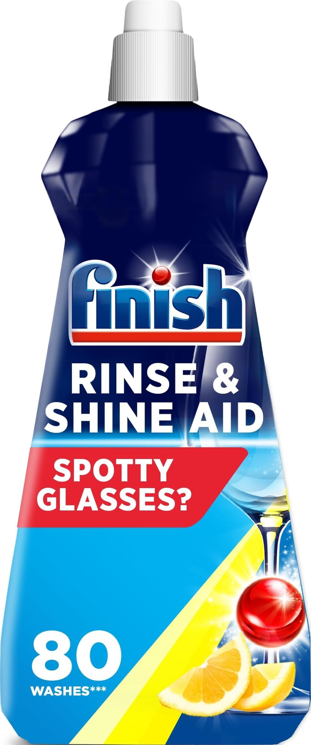 Finish Dishwasher Rinse & Shine Aid | Lemon| 400ml | For Drier Glasses and Spot Prevention
