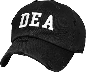 KB-Law-DEA BLK-Vintage Law Enforcement Officer Embroidered Vintage Hat Tactical Adjustable Unisex Adult Cotton Baseball Cap