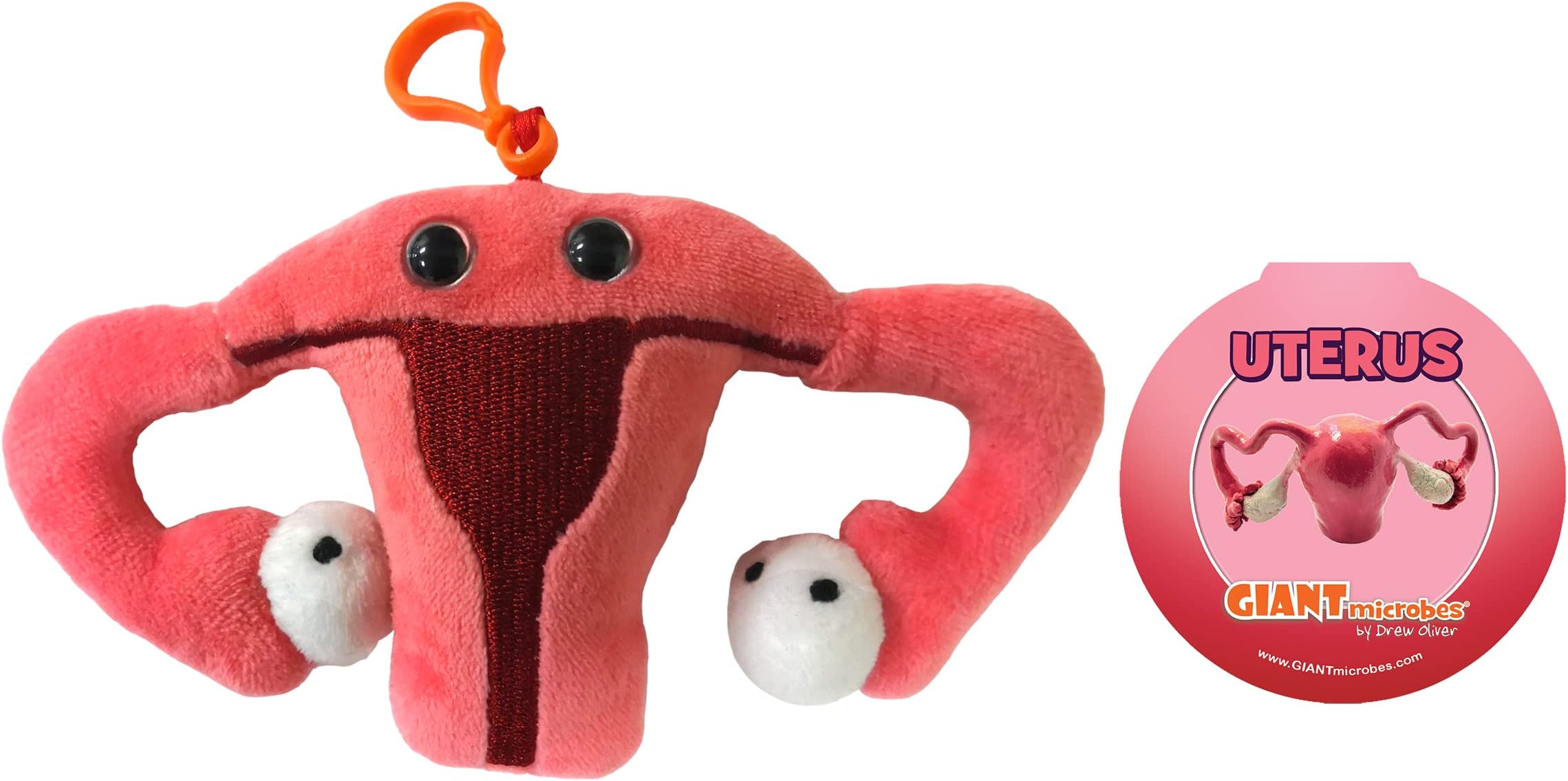 GIANTmicrobes Uterus Keychain, Pink, 6 inches