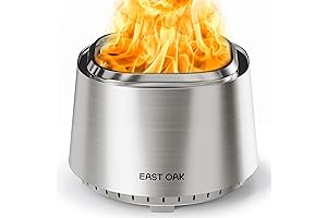 EAST OAK Fire Pit Smokeless Solo Firepits for Outside Patio, 304 Stainless Steel Fireplaces