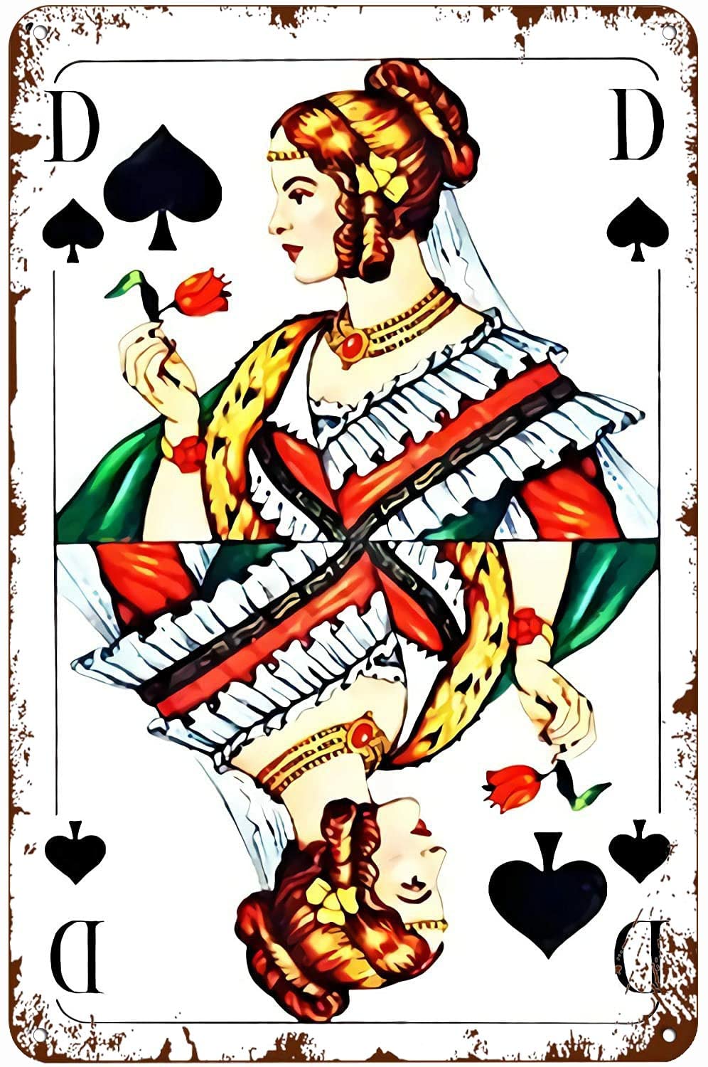 Poster Casino Decoration Playing Vintage Style Art Print Tin Sign Vintage Tin Sign Poster Board Man Cave Shabby Chic Housewarming Gift 12x16inch