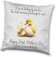 Vista 8 de Generic Funda de almohada personalizada para el primer día de la madre, regalo para mamá, decoración del hogar, cuadrado