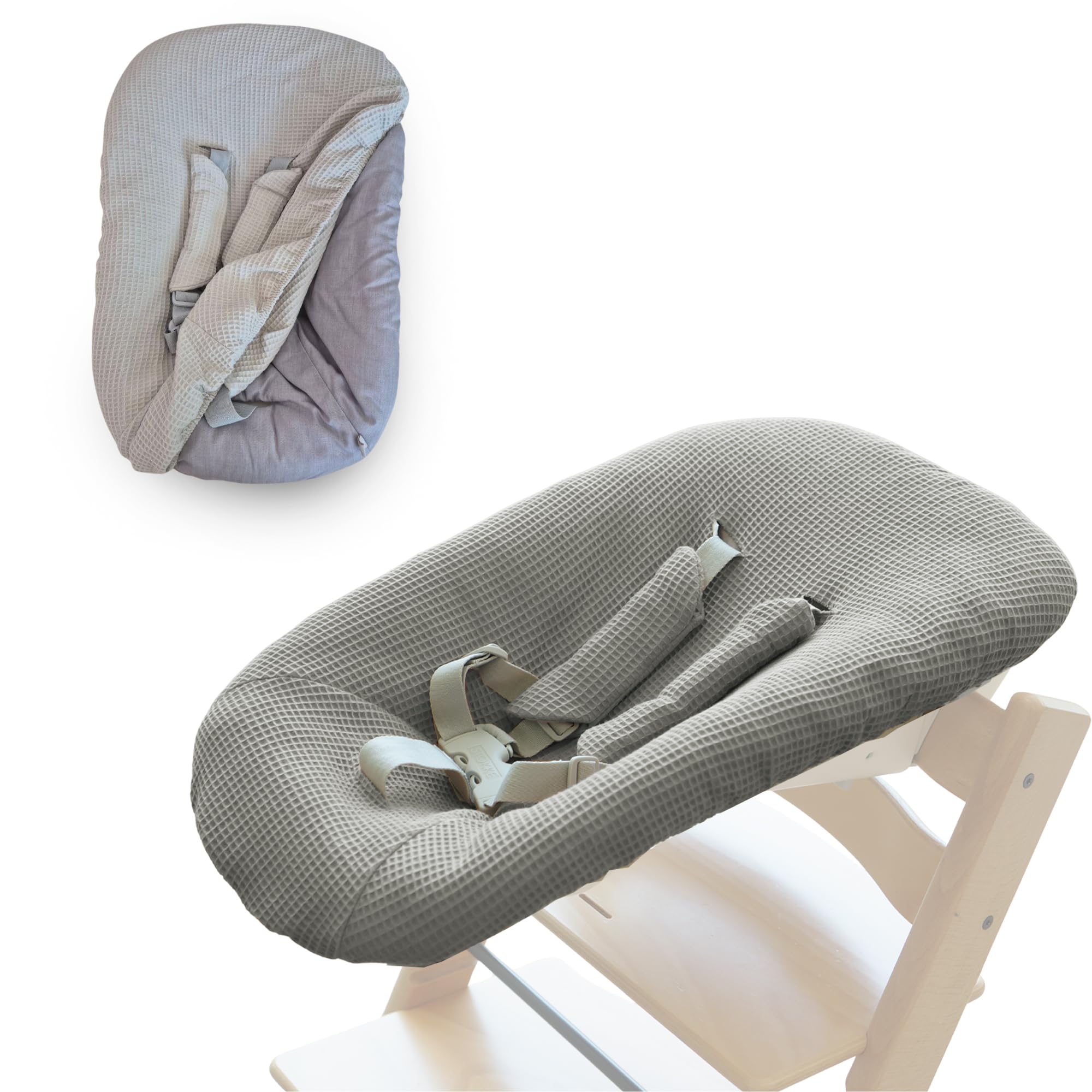 Gembebe Cotton Cover Sheet Compatible with Stokke Tripp Trapp High Chair Newborn Set (Ivory Mist) : Baby