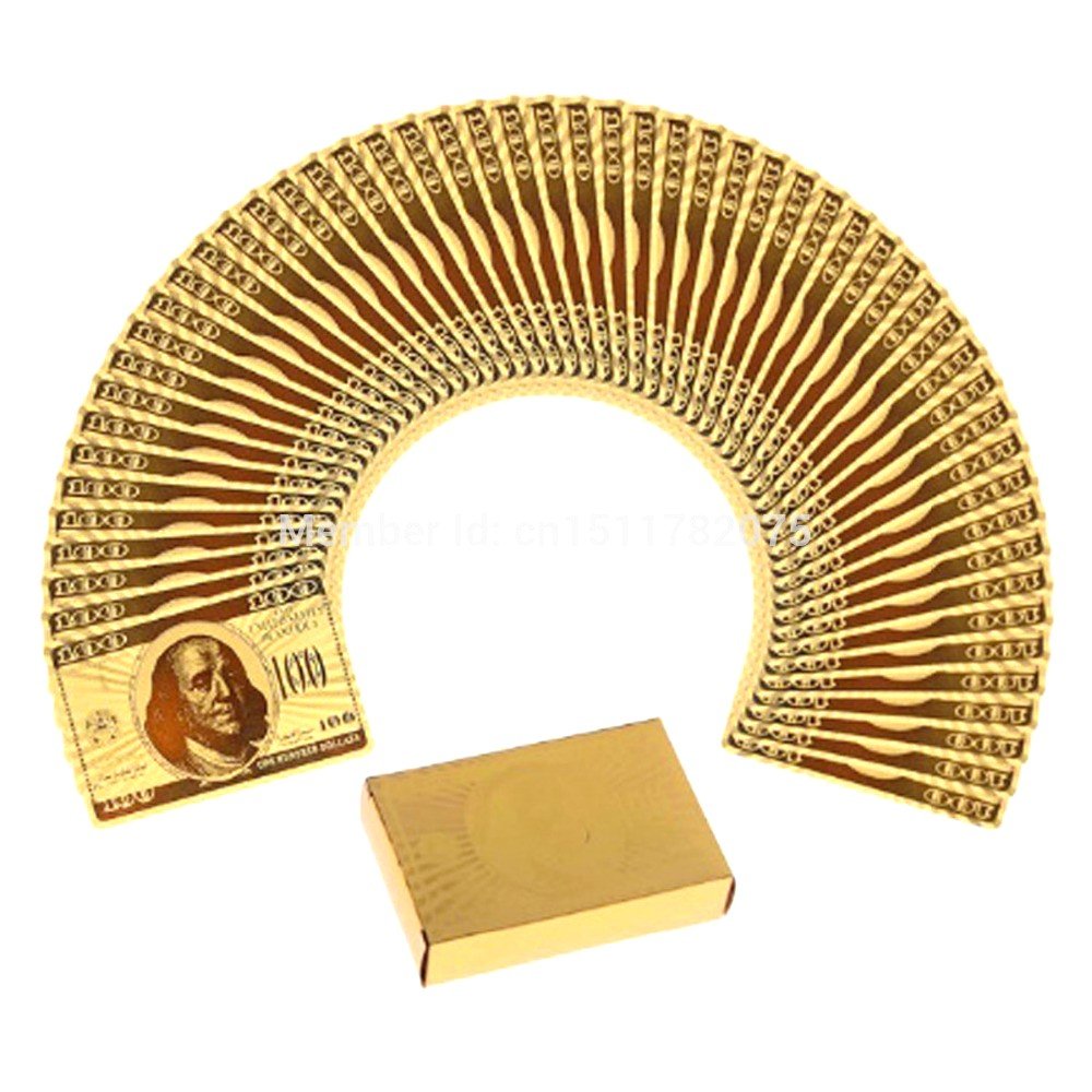 E FAST CE4 24K Gold Plated Playing Cards (Perfect for Christmas) (Gold) - Pack of 54 Cards (W:55mm / H:87mm) - Adults Only - Luxury Occasion-related Gift for Men and Women