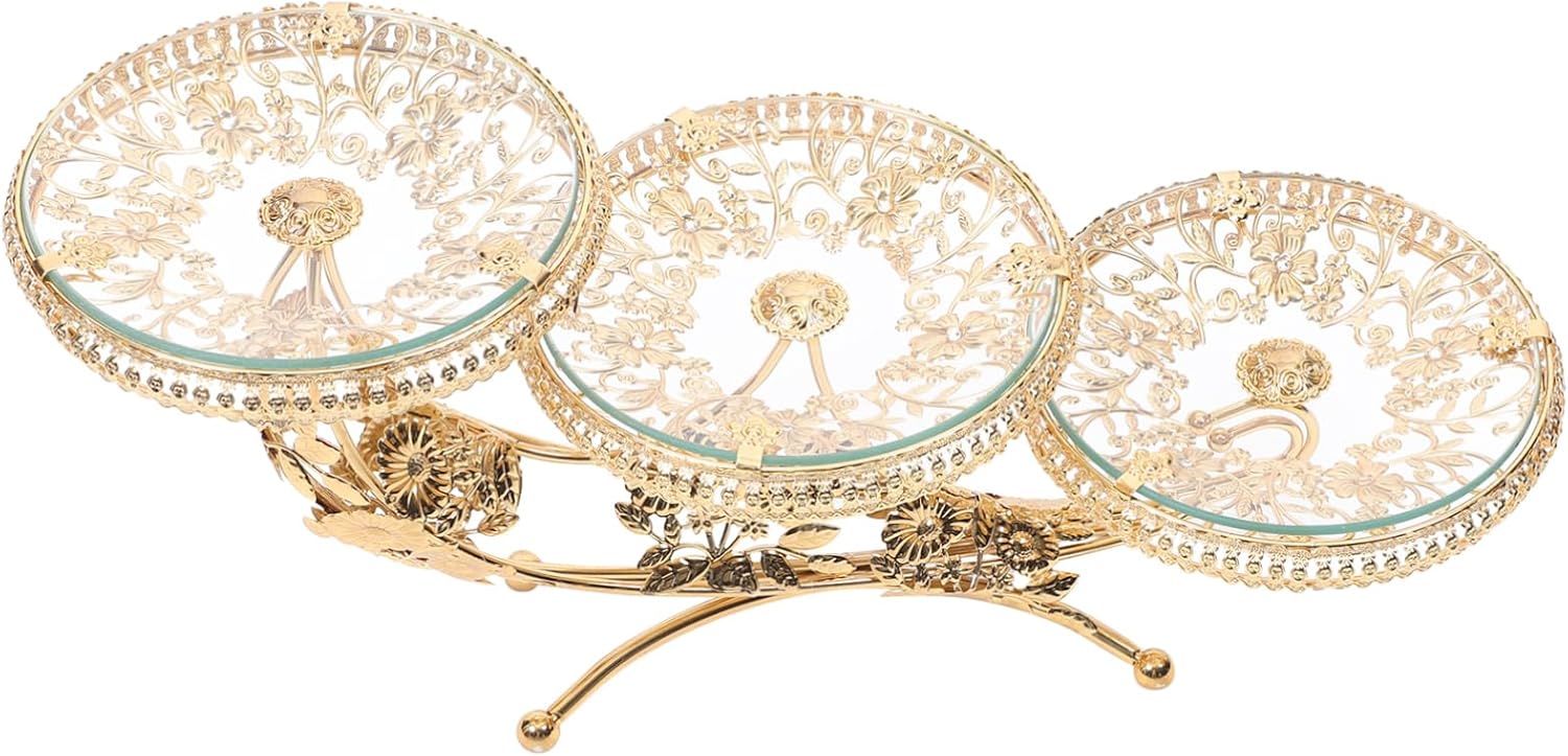 1Pc Elegant Crystal Glass Fruit Tray Stylish Candy Cake Display Stand for Home Decor Premium Quality Dessert Pallet Unique Design for Parties and Gatherings