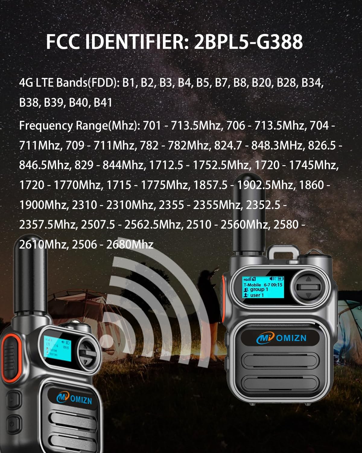 OMIZN M5 FCC Identifier and Frequency Ranges