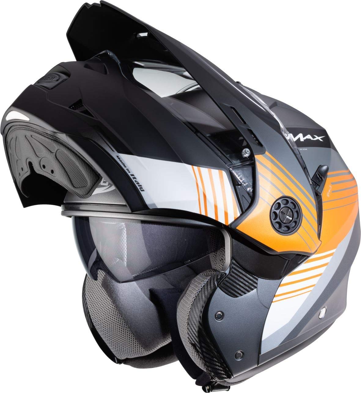 CabergTOURMAX TITAN MATT GUN METAL/ORANGE/WHITE M