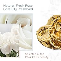 Vista 2 de Fantasy Rose Rosa bañada en oro de 24 quilates, única y eterna, sumergida a mano en oro de 24 quilates, de 11 a 12 pulgadas