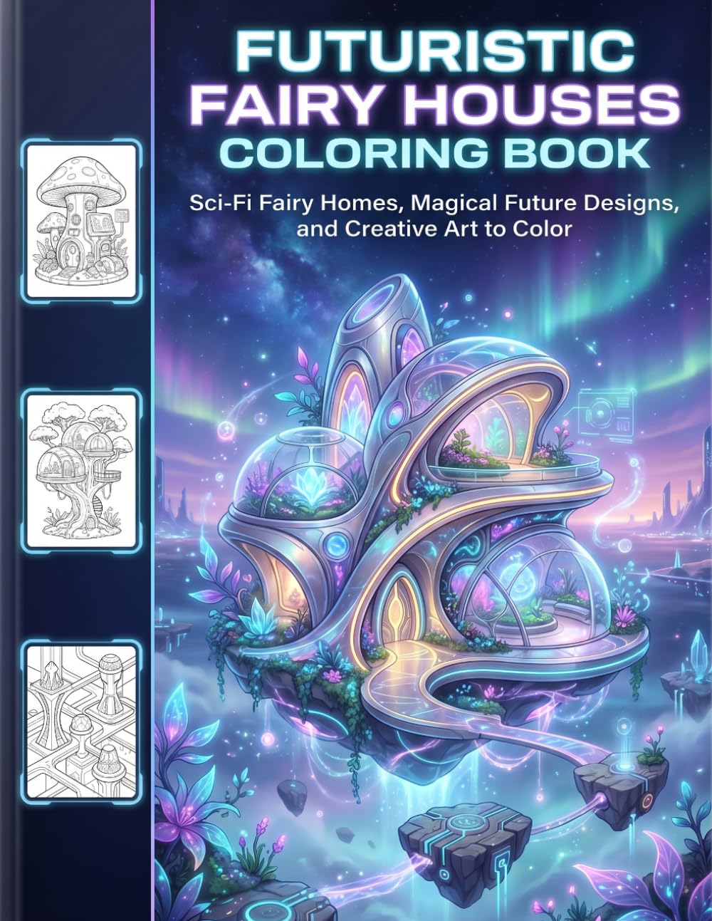 Futuristic Fairy Houses Coloring Book: Sci-Fi Fairy Homes, Magical Future Designs, and Creative Art to Color
