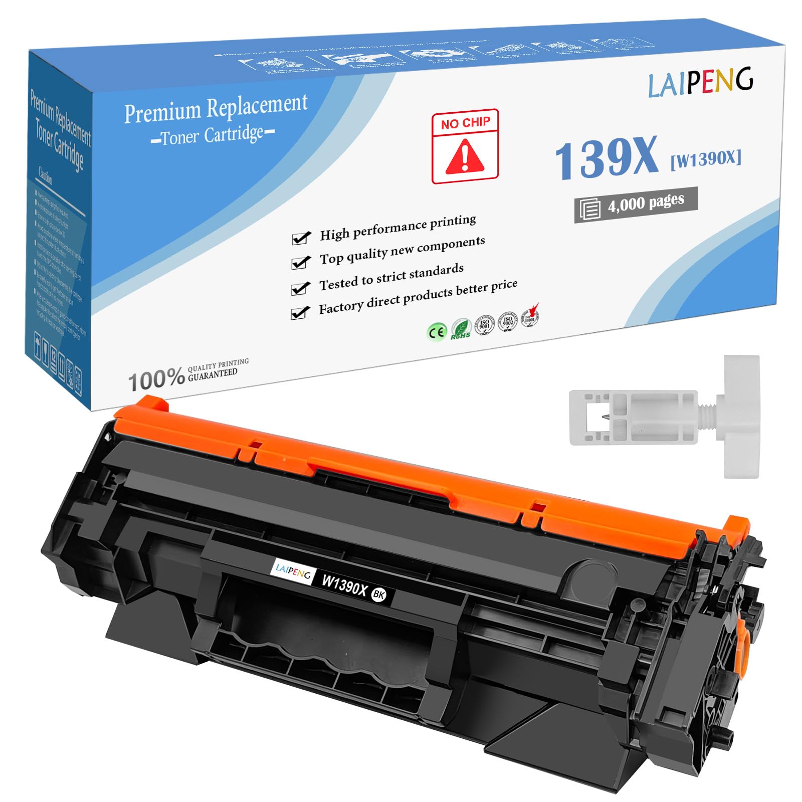 LAIPENG 139X Black Toner Cartridge High Yield Compatible for HP 139A W1390A W1390X LaserJet Pro 3002 3002dw MFP 3102 3102fdw Printers [Without Chip