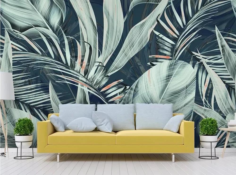 Papier peint mural feuilles 3d fond de chambre à coucher salon intissé