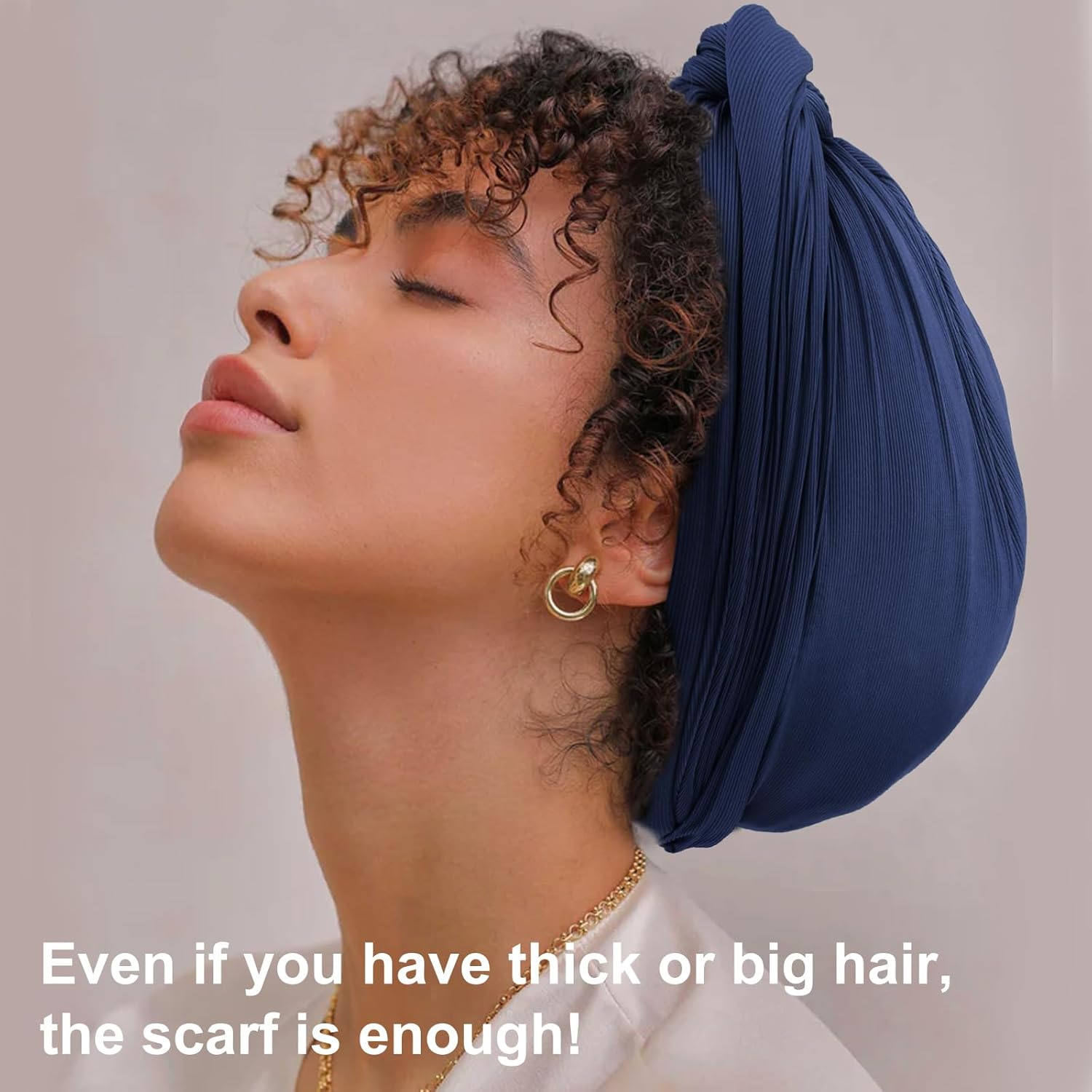 Knotted Headwraps for Women Stretch African Ribbed Turban Head Scarf for Black Women Hair Cancer Chemo Headwear Cap - Image 3