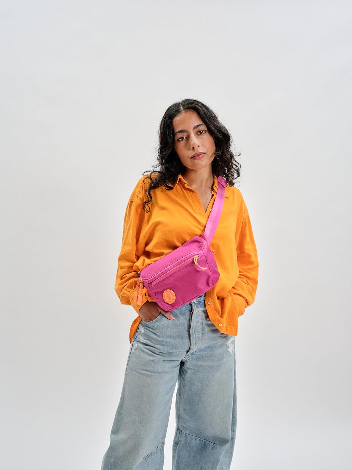 Baboon to the Moon Fanny Pack Full Size 3L Water Repellent Waist Bag Crossbody Belt Bag Lightweight Travel Everyday Bag for Men Women, Raspberry Fizz