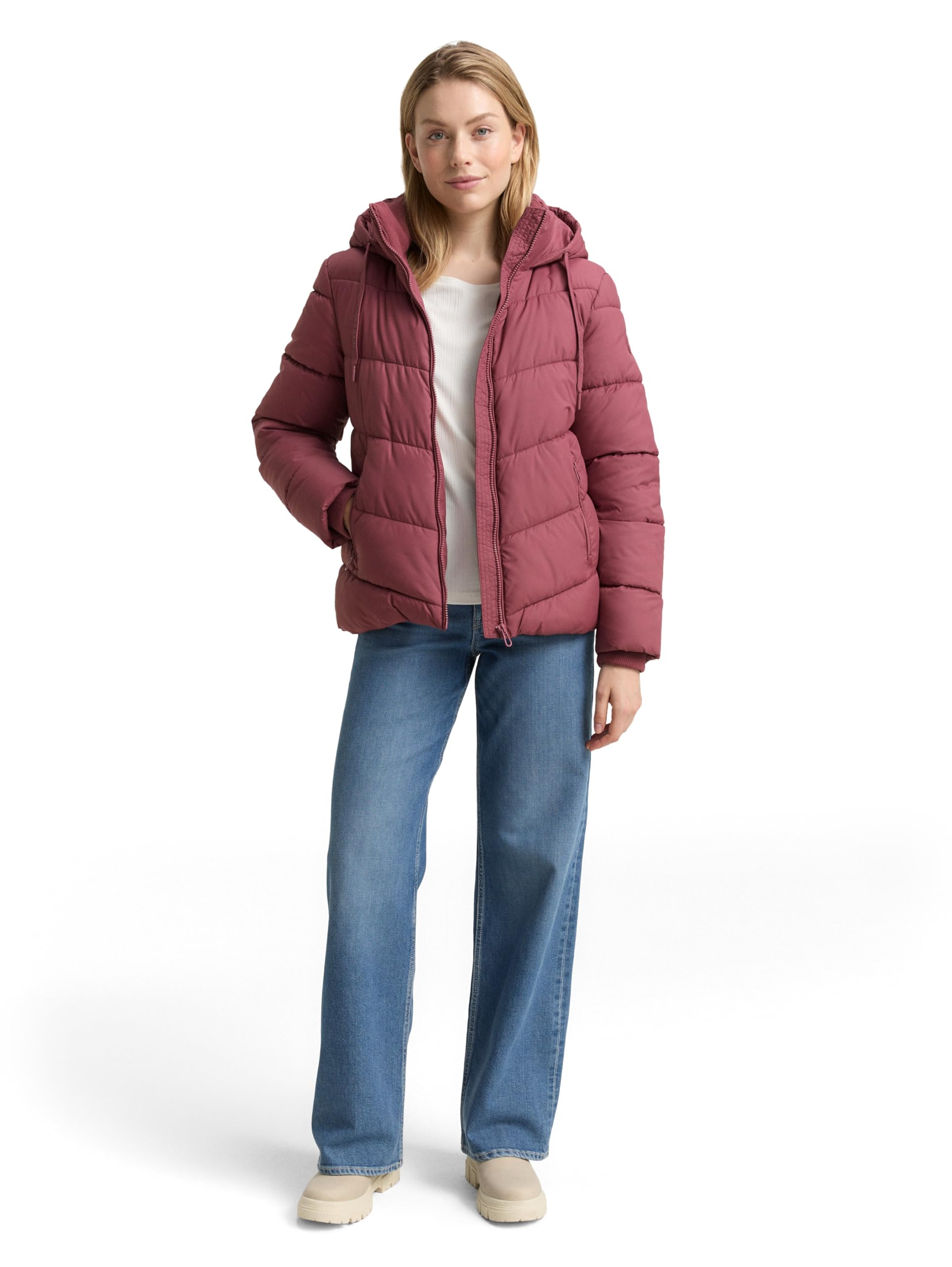 Tom Tailor Damen Puffer-Jacke mit Kapuze