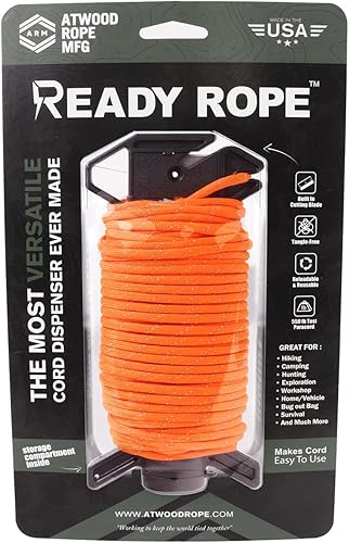 Miniatura 5 de Atwood Rope MFG Ready Rope - Cuerda de paracaídas de nailon reflectante 550 de 100 pies, 7 cuerdas, equipo de supervivencia exterior, fabricado en