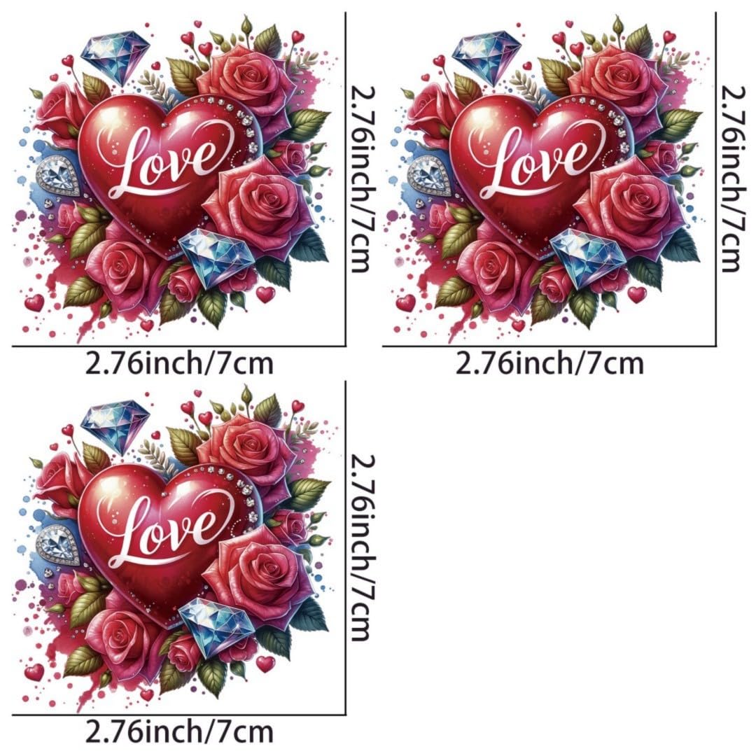 Romantic Valentines Day Love Iron Transfer Patch Heat Transfer Sticker Vinyl Design Iron Applique T-Shirt Clothing DIY Craft Applique Clothing Decoration (P1)