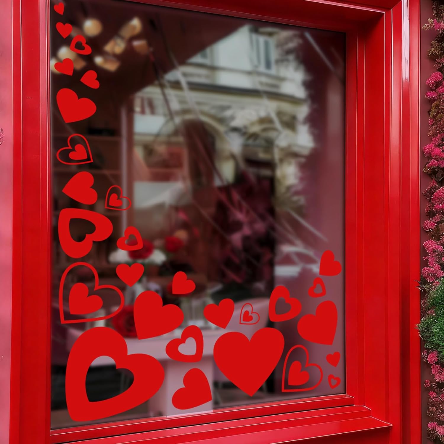 Amazon.com: FYSUIMU 9 Sheets Valentine's Day Heart Window Cling ...