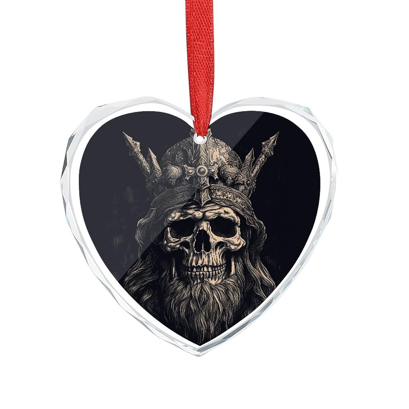 Wsoihfec Style Skull And Ax Engagement Gifts For Couples, Glass Ornaments Just Married Bridal Shower Decor, Heart Keepsake Decor For Bride & Groom