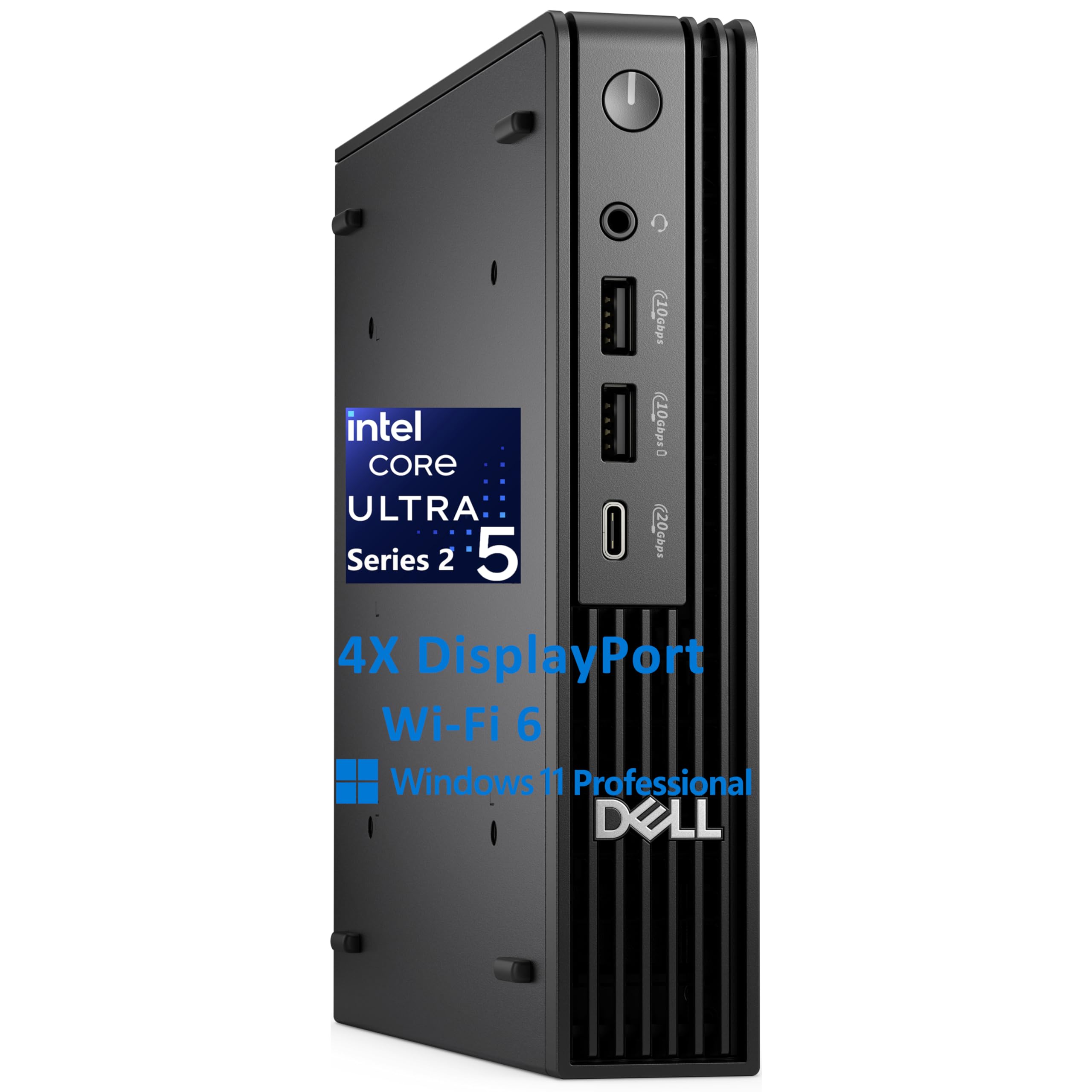 Dell Pro Micro Plus Mini PC Desktop Computer, Intel Core Ultra 5 235T, 32GB DDR5, 1TB PCIe SSD, Wi-Fi 6 Bluetooth Ethernet, Supports 4 Monitors, Windows 11 Pro, Everyday Use