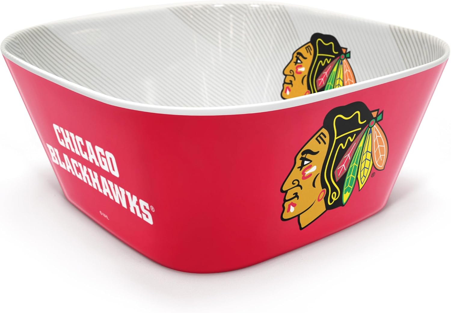 YouTheFan NHL Officially-Licensed Large Party Bowl - 100% Melamine, Dishwasher Safe, BPA Free - Holds Large Bag of Chips - Sleek Design - Perfect for Game Day or Any Day