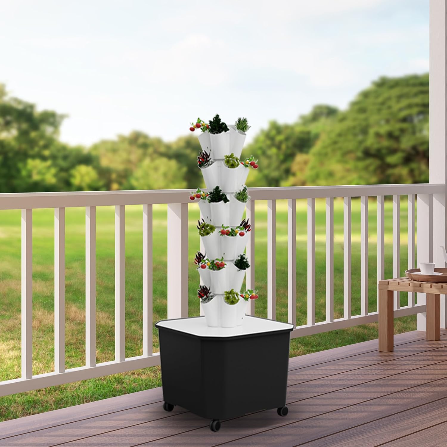 Hydroponic Tower Vertical Growing System for Seedlings, Aeroponic System with Pump, Vertical Farming Tower Indoor Plant Germination Kit (30pot)